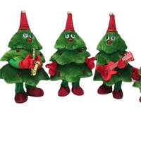 Dancing Christmas Tree Repite Talking Toy Toy Electronic Plush Toys puede cantar Registro Educación temprana Regalo Funny Christmas D90