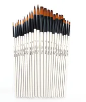 12 Pearl White Rod Pointed Painting Pen Watercolor Pen Brush Set Twocolor Nylon Hair Yuanfeng DIY Acrylic Brush2978363