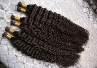 Cabello rizado profundo brasile￱o I Tip Hair Extensions 300GStrands Keratin Stick I Tip Brazilian Extensiones de cabello humano prebondado4277987