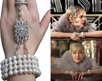 Cheap New Wedding Jewelry The Great Gatsby Bridal Bridesmaid Crystal pearl Bracelet Set Bridal Jewelry Pearls luxury Bracelets
