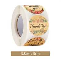 Gift Wrap Kraft Paper Thank You Stickers Labels Decorative Envelopes Sealing Dessert Packaging Business Sticker For Jewelry Boxes Shops