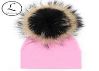 Beanies GZHILOVINGL 2017 New Cotton Newborn Beanies Hats Winter Ins Baby Kids Boys Girls Autumn Real Fur Pompom Solid Color Beanie8483175