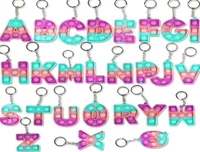 26 Letters Numbers Sensory Fidget Pop Bubble Poppers Key Ring Alphabet Shape Push Bubbles Popper Board Keychain Finger Puzzle Ch7279525