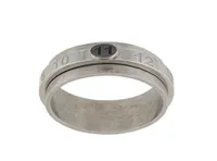 Roteerbare digitale gravure 925 sterling zilveren oude oude ring dubbele laag overlappende logo decompressie allmatch trend sieraden5909214