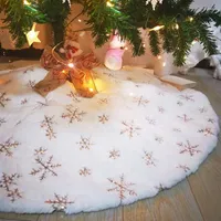 Decoraciones navide￱as de 120 cm Falda de piel Fuera Fuera alfombra copeta de nieve Matina de felpa blanca para el hogar decoraci￳n del a￱o del a￱o noel