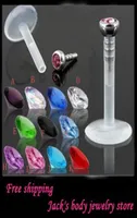 Labret Lip Rings L16 Mix 10 Cores 100pcslot Moda UV Bioflex Labert Barra Lip Piercing J￳ias Labret Ring J￳ias de corpo 5702497