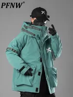 Erkek ceketler pfnw ağır endüstri sonbahar ve kış fonksiyonel cadde pamuklu yastıklı kıyafetler gevşek gündelik düz renkli karanlık giyim 221123