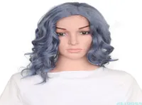 Synthetic Short Wigs For Women Side Part Gray Mixed Water Wave Wig Fashion Hair8053532