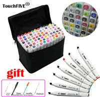 Touchfive 80 colors Dual Head markers pen sketch Drawing Animation Copic Markers Set For Artist Manga Graphic Based1056587