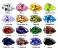 Cubic Zirconia Stone Multicolor Pear Shape Brilliant Cut Loose CZ Stones Synthetic Gems Beads For Jewelry 2x313x18mm AAAAA