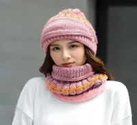 Outdoor Hats Hat Scarf Face Cover Variety Of Colors Available Fashion Winter Warm 3 In 1 Fleece Lined Knitted Set For Women4860590