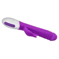SS22 Sex Toy Massager Purple Silicone Rabbit Vibrator Rechargeable G Spot puissant Vibrant Dildo Clit Massageur Sex Toy pour les femmes 9614