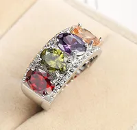 Royal style 925 silver Beautiful Multicolor Cz Zircon Gems Rings for Lovers039 Ring 10pcslot 8282527