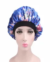 Women Chemo Cap Flocking Satin Sleeping Hat Print Floral Soft Night Sleep Hat Salon Bonnet Hat Hair Accessories1126968
