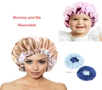 Mommy and Me kid Satin Bonnet Double Layer Women Night Sleeping Cap Children Head Cover Hair Accessories Reversible Silky Bonnet4655946