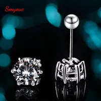 Stud Smyoue Gra 1ct Pendientes para mujeres Classic SIXClaw Sparkling Wedding Bride Jewelry S925 Sterling Silver Earring 221119