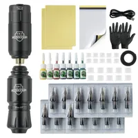 Tattoo Machine Wireless Kit Complete Mini Rocket Battery Cartridge Needles Power Supply Inks Rotary Pen Set 221122