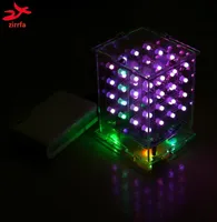 NEW 3D 4X4X4 RGB cubeeds Full Color LED Light display Electronic DIY Kit 3d444 for Audrio3600627
