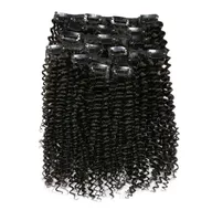 7pcsset 120g Afro Kinky Curly Clip in Human Hair Extensions Peruvian Remy Hair Clip Ons 100 Human Natural Hair Clip Ins Bundle6462292