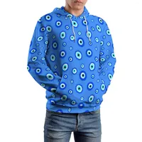 Sweat à capuche masculine grec mal œil occasionnel masculine bleu talisman talisman mignon swetshirts sweats à capuche hiver