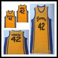 KSNE College تلبس الرجال في سن المراهقة وولف مويف بيكون Beavers كرة السلة 42 Scott Howard Jersey رخيصة الأصفر خياطة S إلى أعلى حجم الجودة