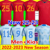 2022 Espana Morata Pedri Gavi Asensio Soccer Jerseys Fans speler C.Soler Ferran Koke Camisetas de futbol Yeremy Ansu Fati Olmo 22 23 voetbal shirts vrouwen Mannen set