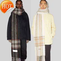 Scarves Fine Check Cashmere Imitation Women's Scarf Thickened and Winter with Shawl Ac Studios Couple