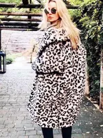 Women's Fur Boho Inspired Leopard Print Fuzzy Teddy Jacket Coat Fashion 2022 Winter Women Warm Streetwear