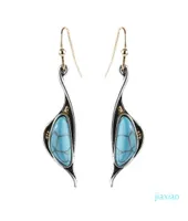 Fashion accessory Creative cygnet Earrings inlaid turquoise and plated with 925 ancient silver 14K Gold 1LQB49485950