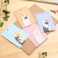 Notes Sticky Notes Bookmark Creative Cute Cat Claw Memo Pad For Kid Stationery Gift Mti Color 0 55Dt C R Drop Delivery Office School Dh9Nk