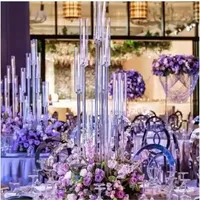 Acrylic Candelabra 4 5 8 9 Heads Arms Candle Holders Wedding Table Centerpiece Flower Stand Holder Candelabrum Party Home Decor sxjun26217v