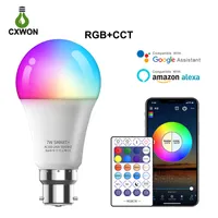 Smart glödlampa ingen nav krävs gruppkontroll Dimble Multicolor WiFi Lampor Arbeta med Alexa Google Home Siri 110-265V