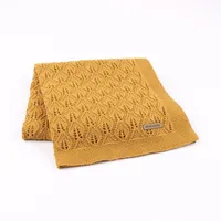 Baby Blankets Swaddling INS Newborn Knitted Leaf Cutout Hold Blanket Stroller Cover Kids Bath Towel Nursery Bedding BC177
