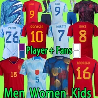 2022 İspanya futbol formaları KOKE SIMON FERRAN SARABIA MORATA RAMOS THIAGO GAYA kadın futbol formaları 22 23 erkek takım erkek çocuk takımı Oyuncu versiyonu 2023 çocuk takımı