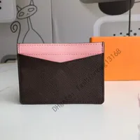 M60166 Top quality lady Classic Casual Credit Card Holders cowhide Leather Ultra Slim Wallet Packet Bag For Mans Women qwerq235U