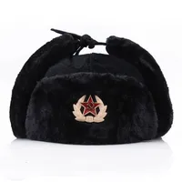 القبعات الصياد أزياء الشتاء الشتاء دافئ قبعة السوفيتية شارة لي فينغ مقاوم للماء الرجال والنساء في الهواء الطلق أذن سميكة S 221123