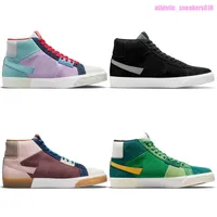 Running Fashion Designer Luxury Shoes Boots Mens Womens Trainers Blazer Mid Premium Mosaic Pack Green Brown Black White Vintage LX Lucky Charms High Sneakers