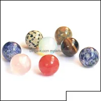 Искусство и ремесла искусство и ремесла 3 см. Mtivariety Natural Crystal Ball Quartz Sphere Chakra Healing Reiki Stone Family Comerated Drop D Dhxwl
