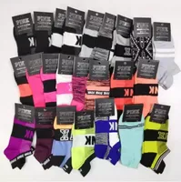 with Tags Pink Black Socks Adult Cotton Short Ankle Socks Sports Basketball Soccer Teenagers Cheerleader New Sytle Girls Women Sock GC1124x2