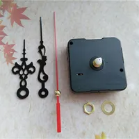 Hela 50st Sweep Quartz Clock Movement Kit Spindel Mekanism Shaft 12mm med Metal Black Clock Hands236w