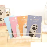 Notes Lovely Cat Claw Memo Pad Student Stationery Mti Color Self Adhesive Sticky Notes Bookmark 0 55Dt C R Drop Delivery Office Scho Dhjwz