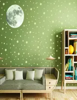 Wall Stickers 20cm Luminous Moon Star 3D Sticker For Kids Room Living Bedroom Decoration Home Decals Glow In The Dark8189576
