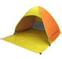 Tents And Shelters Beach Tent Ultra Light Folding Up Automatic Open Family Travel Fish Camping AntiUv Full Sunshade Orange Yello7463413