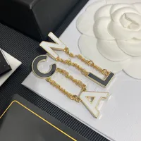 Frauen Premium Gold Ohrring Designer Studie Luxus Brand Briefe Design Mode Schmuck Messing Kupfer Ohrringe