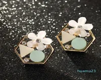 Ez1878 fashion accessories small fresh flower Zircon personalized geometric resin Earrings