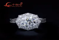 Silver 925 Octagon Engagement Ring 9mm 3CT Round Brilliant Cut Main Stone Ring Amazing Rings For Girls 2208179750820