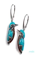 Fashion accessory Silver nature style bird Turquoise Earrings 1KRSZ4024508