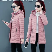 Women's Trench Coats Winter Jacket Women Hooded Coat Causal Long Thick Warm Parkas Zipper Down Cotton Padded Female Outerwear Size 6XL