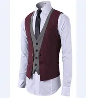 Men039s Slim Fit Senior Business Formal Suit Waistcoat Buttoned Vest Customized Single Breasted Groom6226714