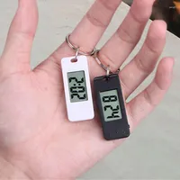 Polshorloges unisex student elektronische klok sleutelhanger mini ovaal horloge digitale tafetijd time display hangen